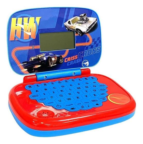 Imagem de Laptop Infantil Para Crianças Hot Wheels Vermelho e Azul Candide