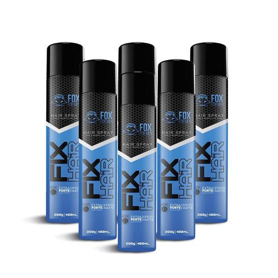 Imagem de Laquê Hair Spray 400ml/280g - Fox For Men - 6 Unidades