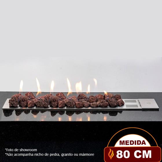 Imagem de Lareira a Gás Império 80cm - Aço Inox - Fogo & Art