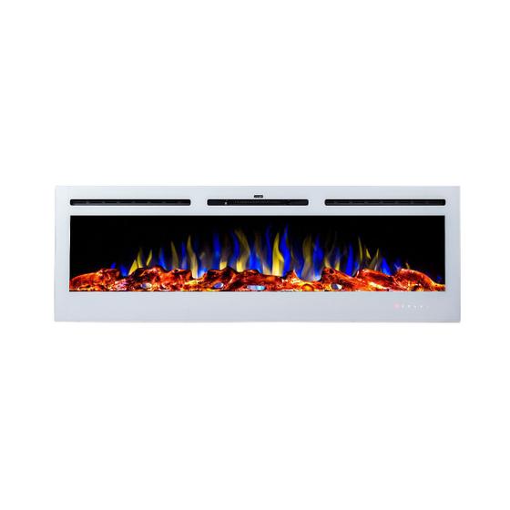 Imagem de Lareira eletrica, tela 55", tensao 127v, frequencia 60hz, potencia 1500w, ipxo, classe i - cor branca - com marca: chaleur