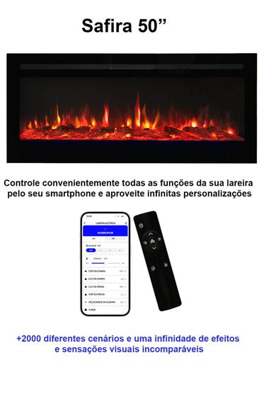 Imagem de Lareira Elétrica Wgrif - Safira 50" (Cor Preta) - 220 volts