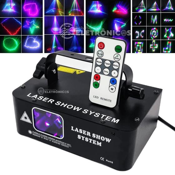 Imagem de Laser Show RGB 500mw Controle Remoto DMX Bivolt Dj Iluminação Efeito Laser Bivolt - 194883