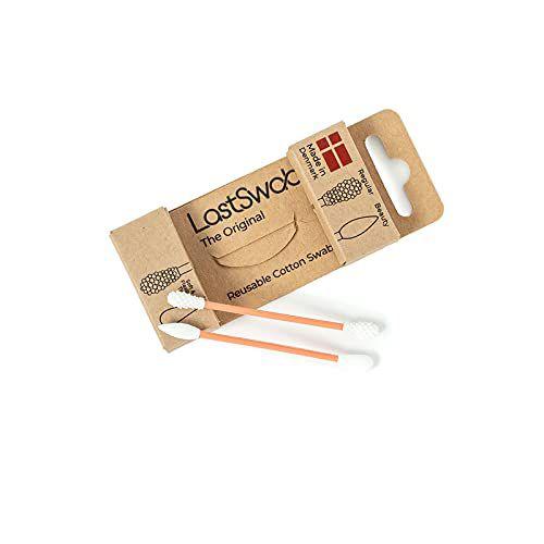 Imagem de LastSwab Reusable Qtips Refill - Swabs de algodão para remoção de cera de ouvido e dicas de Q pontiagudo para remoção de maquiagem em pêssego - Zero Waste & Eco Friendly Product