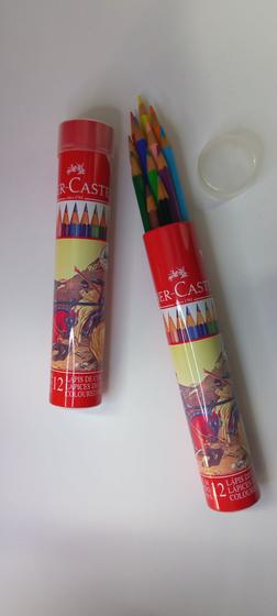 Imagem de Lata com lapis de cor 12 cores Faber Castell