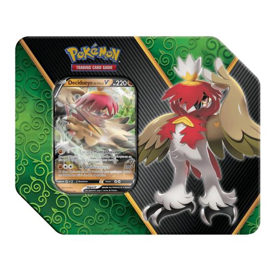 Imagem de Lata Pokemon Poderes Divergentes Decidueye de Hisui V 31 Cartas