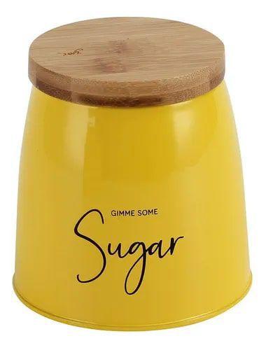 Imagem de Lata Porta Condimentos Amarelo Sunshine Sugar Marca Yoi 800ml