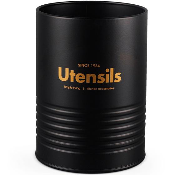 Lata Porta Utensílios De Metal Industrial Yoi Porta Talheres Acessórios Cozinha Preto Fosco E Dourado Menor preço em Lata Porta Utensílios De Metal Industrial Yoi Porta Talheres Acessórios Cozinha Preto Fosco E Dourado