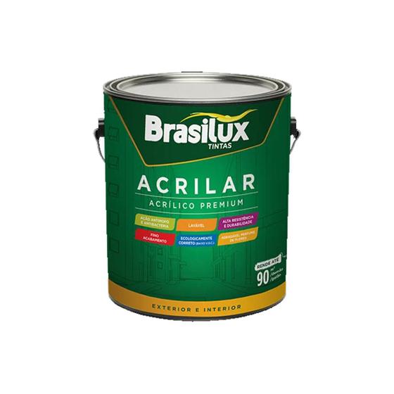 Imagem de Látex acrílico premium acrilar 3,6l brasilux pintura para parede