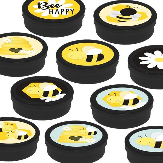 Imagem de Latinha Lembrancinha Festa Abelhinha - 8cm - 20 unidades - Preto -  Rizzo Embalagens e Festas