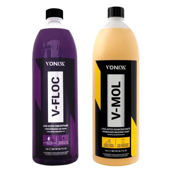 Imagem de Lava Carro E Moto Shampoo V-floc Vonixx 1,5l E V-mol 1,5l