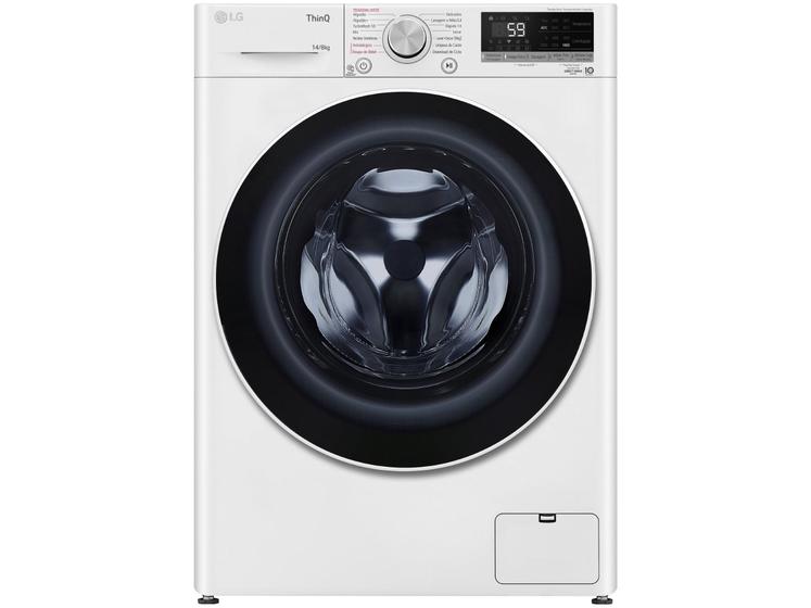 Lava e Seca LG 14kg Smart Smart VC4 CV5014WC4 com - Inteligência Artificial Água Quente e Fria Branca Imagem de Lava e Seca LG 14kg Smart Smart VC4 CV5014WC4 com