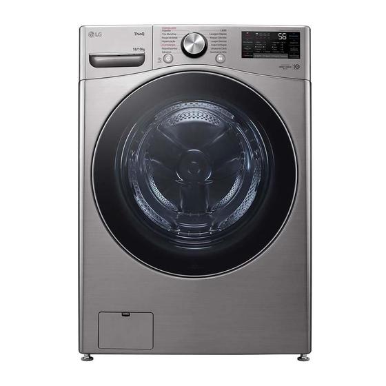 Lava e Seca LG Smart 18kg com Inteligência Artificial AI DD WD18SV2S6BA Inox Look - 220V Imagem de Lava e Seca LG Smart 18kg com Inteligência Artificial AI DD WD18SV2S6BA Inox Look - 220V