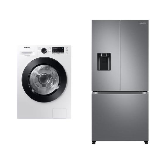 Lava e seca Samsung WD11M 120 + Geladeira Samsung RF49 3 Portas Inox c/ 470L 120