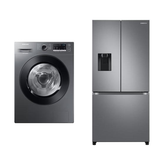 Lava e seca Samsung WD11M 127 + Geladeira Samsung RF49 3 Portas Inox c/ 470L 127