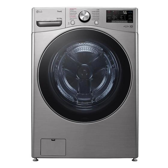 Lava e Seca Smart LG 18kg Inox Look com AIDD WD18SV2S6BA Imagem de Lava e Seca Smart LG 18kg Inox Look com AIDD WD18SV2S6BA