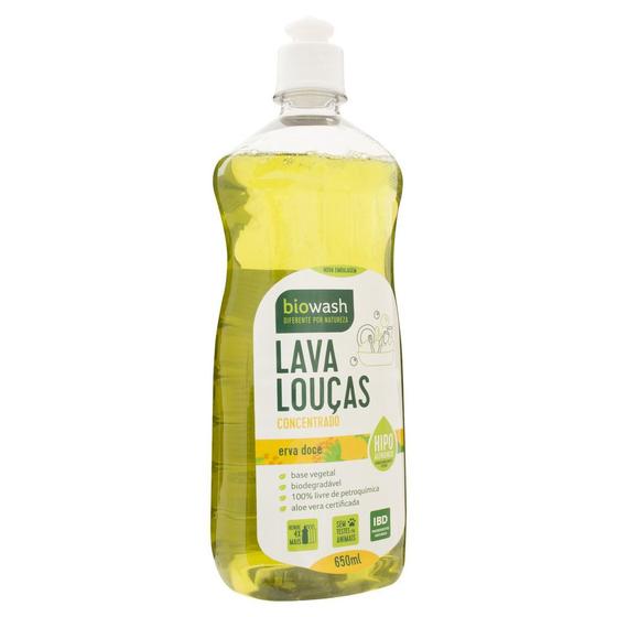 Imagem de Lava Louças Natural Biodegradável Erva Doce Biowash 650ml