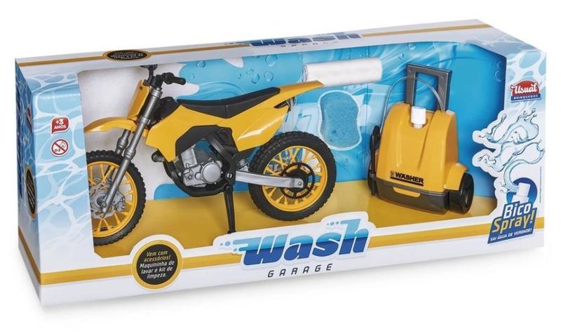 Imagem de Lava Moto Wash Garage Motocross com máquina de lavar Usual Brinquedos