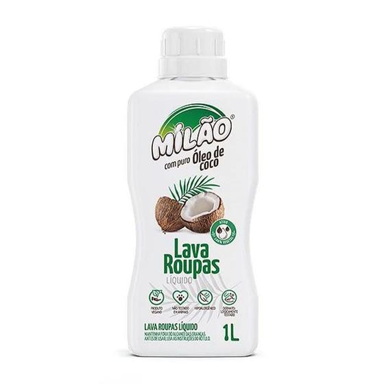Lava Roupas de Coco Líquido Milão 1L Menor preço em Lava Roupas de Coco Líquido Milão 1L