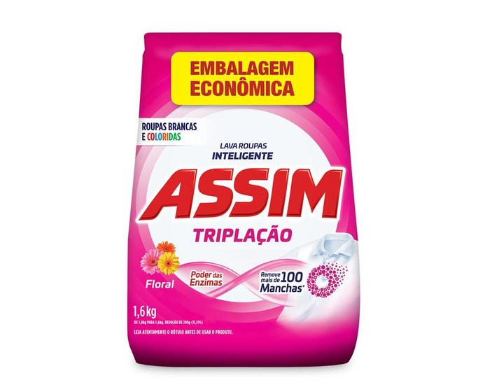 Lava Roupas Pó Assim Triplaçao Floral Emb. Econômica 1,6kg Menor preço em Lava Roupas Pó Assim Triplaçao Floral Emb. Econômica 1,6kg