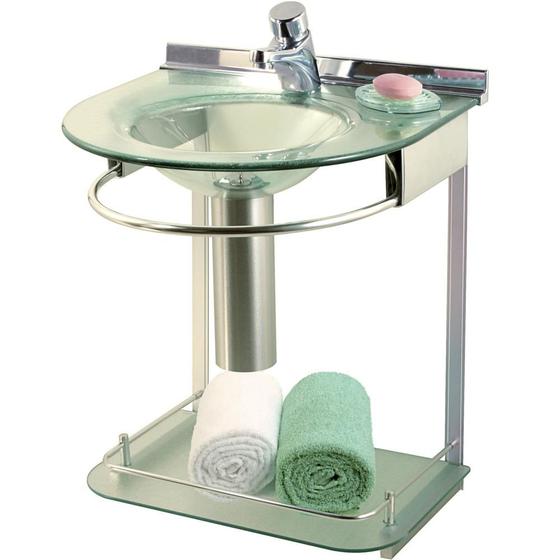 Menor preço em Lavabo em Vidro Mold 50x46cm Cromado