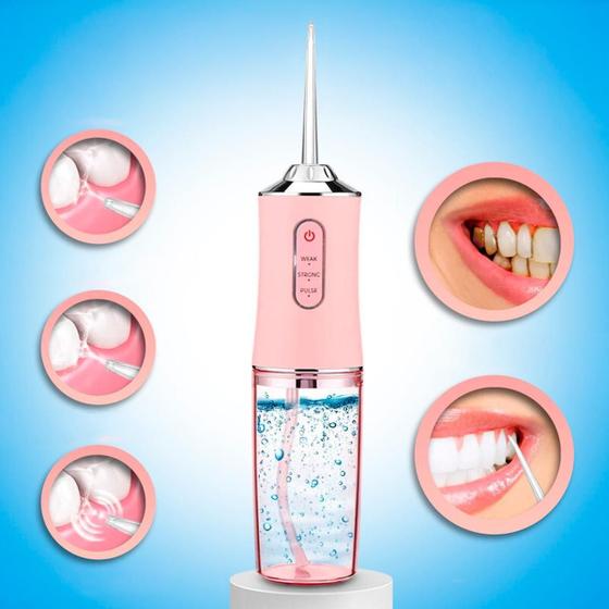 Imagem de Lavador Bucal Recarregável Com 4 Bicos Diferentes Dentes