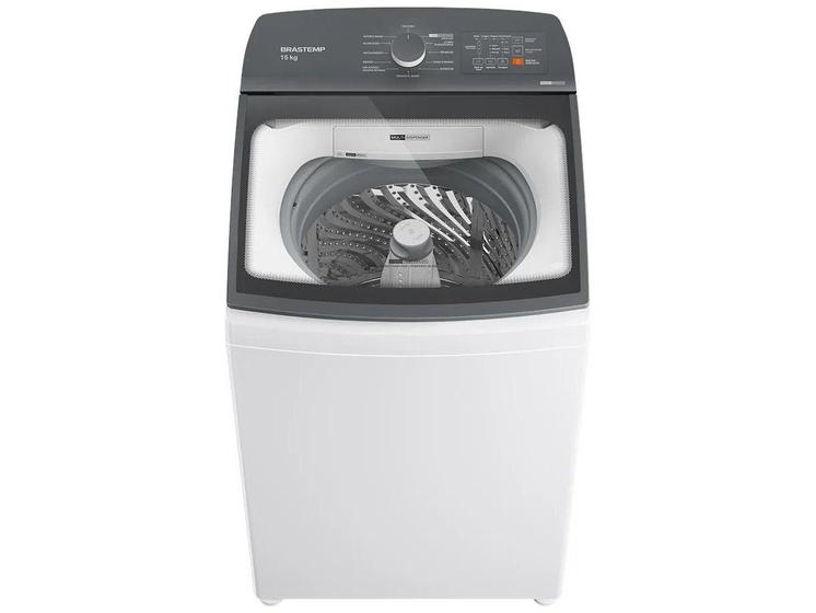 Lavadora de Roupas Brastemp 15kg Cesto Inox 12 Programas de Lavagem Branca BWF15AB Imagem de Lavadora de Roupas Brastemp 15kg Cesto Inox 12 Programas de Lavagem Branca BWF15AB