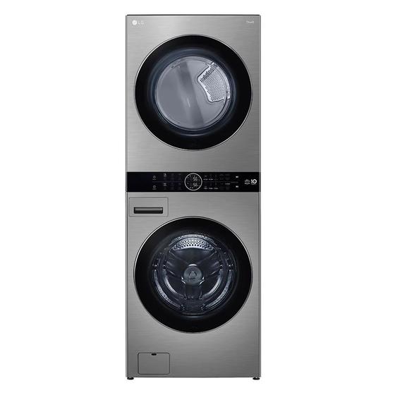 Imagem de Lavadora e secadora elétrica lg smart washtower c/ ia aidd 17kg aço escovado 220v wk17vs6a