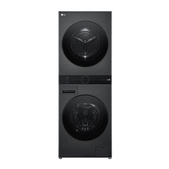 Imagem de Lavadora e secadora lg smart torre washtower aço escovado preto ia 14kg 220v wk14bs6a