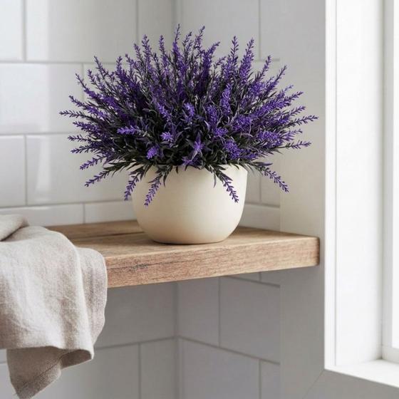 Lavandas Decorativas Artificiais 38cm Kit com 7 Hastes para Arranjos e Vasos Modernos