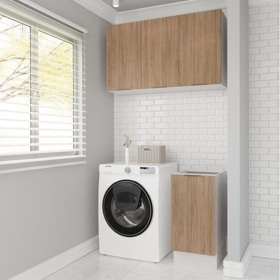 Imagem de Lavanderia Modulada 2 Peças sem Tampo com Rodapé Ipanema CabeCasa MadeiraMadeira