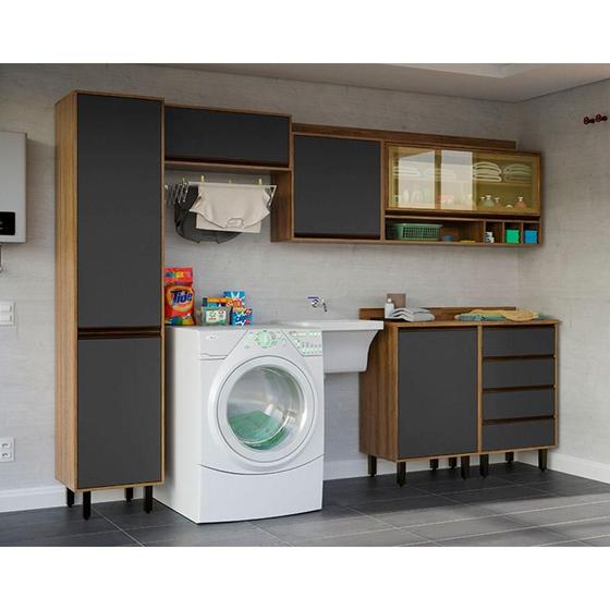 Imagem de Lavanderia Modulada Confort 6 PT 4 GV Cinamomo e Grafite