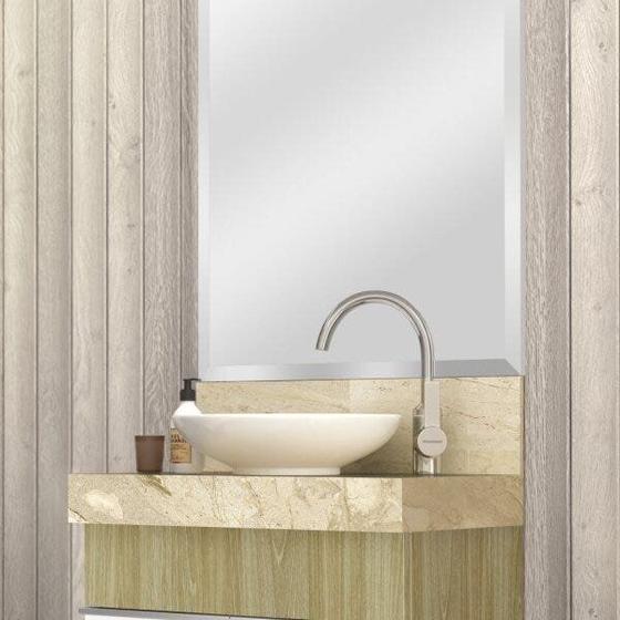 Imagem de Lavatório em Porcelanato para Banheiro 60cm Slim para Cuba de Apoio Slim Blu