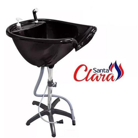Lavatório Portátil Preto - com Pé Fixo para Cabeleireiro - Santa Clara Menor preço em Lavatório Portátil Preto - com Pé Fixo para Cabeleireiro - Santa Clara