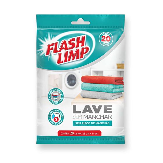 Imagem de Lave sem manchar 20 lenços flash limp