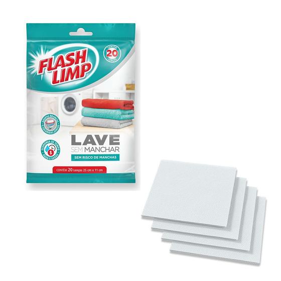 Lave Sem Manchar Flashlimp Com 20 Lenços Qualidade Premium - Flash Limp Imagem de Lave Sem Manchar Flashlimp Com 20 Lenços Qualidade Premium