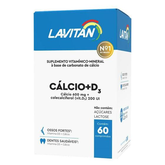 Imagem de Lavitan Calcio + D3 600Mg +200Ui 60 Comprimidos