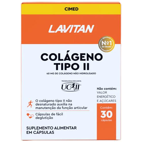 Imagem de Lavitan Colágeno Tipo 2 II 40mg 30 Cap Zero Calorias Lactose