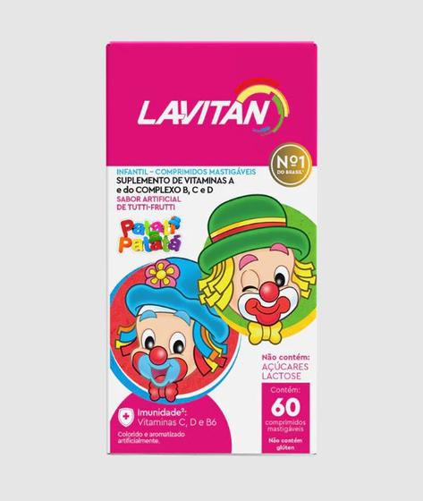 Imagem de Lavitan Infantil com 60 Comprimidos Mastigáveis Tutti Frutti