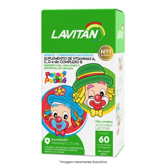 Imagem de Lavitan Kids Sabor Laranja/Uva e Limão 60 Comp Mastigaveis