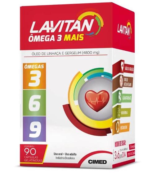 Lavitan Ômega 3 Mais(3,6,9) 4800mg 90 Cápsulas Menor preço em Lavitan Ômega 3 Mais(3,6,9) 4800mg 90 Cápsulas