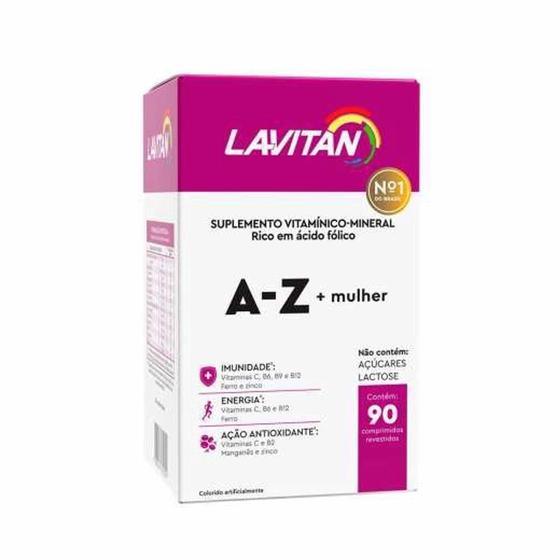Imagem de Lavitan suplemento vitamínico mineral A-Z Mulher 90 comprimidos - Cimed