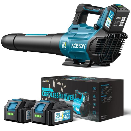 Imagem de Leaf Blower AceSky elétrico sem fio com bateria 2x4.0Ah 580mL