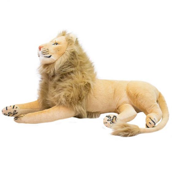 Imagem de Leão de Pelúcia Realista Safari Gigante 110cm - Fofy Toys