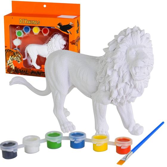 Imagem de Leão De Pintura Em Branco Para Colorir Brinquedo Infantil - Bee Toys