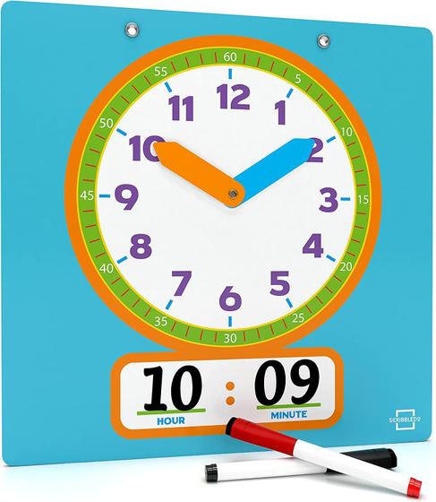 Imagem de Learning Clock Scribbledo Writable Dry Erase para crianças