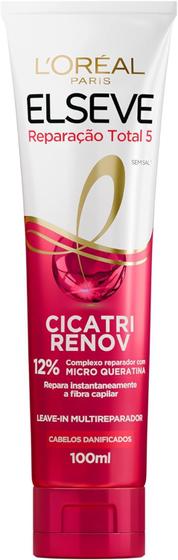 Imagem de Leave-In L'Oréal Paris Elseve Reparação Total 5 Cicatri Renov 100ml - Reparação Completa, Anti-Frizz e Brilho Intenso