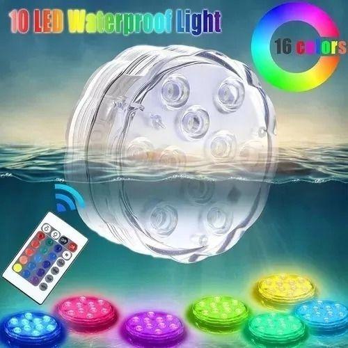 Imagem de Led A Pilha Para Aquario, Piscina, Jardim, A Prova Dagua Rgb