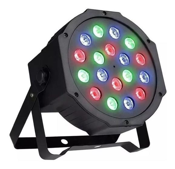 Imagem de Led Par 64 Canhão Rgb Slim 18 Leds 1w Dmx Digital Strobo