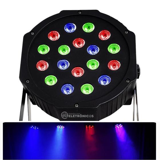 Imagem de Led par canhão de luz Slim 64 rbgw 18 leds 1w dmx