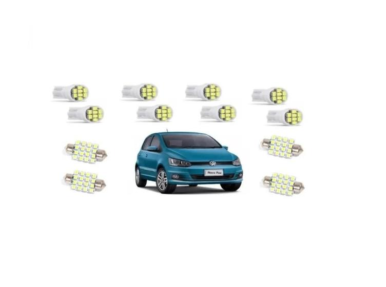 Imagem de Led Pingo E Torpedo Vw Fox 2g Farolete Placa Teto Ré Kit